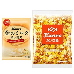 【Amazon.co.jp限定】カンロ 金のミルク・カンロ飴大容量 2種アソート 計2袋の画像