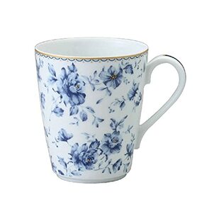 NARUMI(ナルミ) マグカップ ブルーフラワー 300cc 花柄 おしゃれ かわいい 藍色 プレゼント 電子レンジ温め対応 日本製 ギフトボックス付き 41373-6152の画像