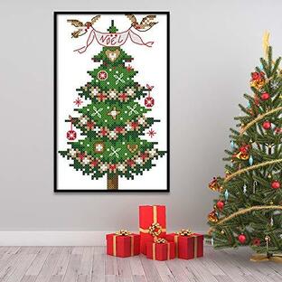 世界名作劇場 世界のおとぎ話 クロスステッチ 刺繍キット 刺繍 ししゅうキット 図柄印刷 日本語説明書付き 風景 14CT クリスマスツリーの画像