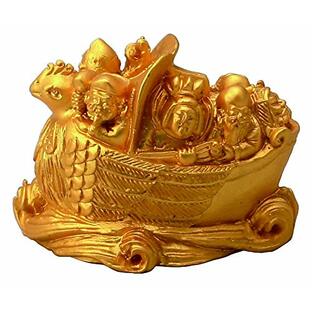 竹中銅器 置物 『高岡銅器』 幅5.1X奥行3X高さ4cm 開運七福宝船 45-3の画像