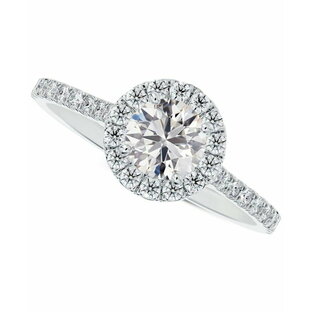 フォーエバーマーク レディース リング アクセサリー Diamond Halo Engagement Ring (1 ct. t.w.) in 14K White Gold White Goldの画像
