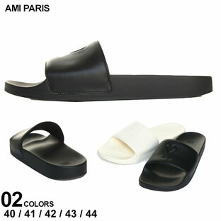 アミパリス AMI PARIS サンダル シャワーサンダル スライドサンダル Ami de Coeur スライド シューズ 靴 ブランド メンズ ロゴ 白 シロ 黒 クロ 大きいサイズあり AMUSN400AA0002の画像