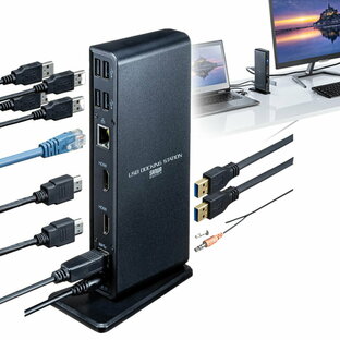 ドッキングステーション ポートリプリケータ ドック HDMI USB-C USB3.2 据え置き Windows mac thunderbolt3 USB-CVDK7 サンワサプライの画像