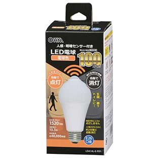 オーム(OHM) 電機 LED電球 E26 100形相当 人感明暗センサー付 電球色 人感センサー 100ワット相当 自動点灯 玄関 トイレ 廊下 階段 LDA14L-G R51 06-4467の画像