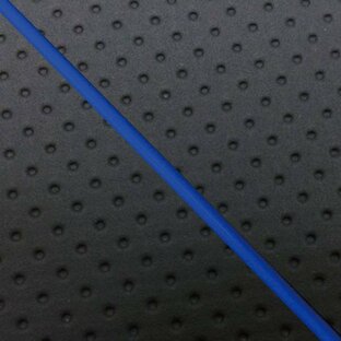 日本製 カスタム シートカバー トゥデイ(AF61) エンボス(黒)/青パイピング 被せ 純正シート 対応の画像