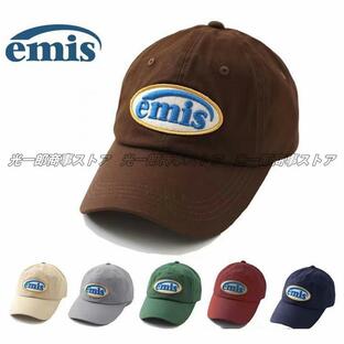 EMIS 韓国の新しいヒット カラー エミス アルファベット ベースボール キャップ レディース グリーン つばのとがった帽調節可能なサイズの画像