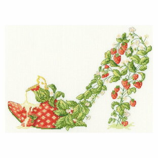Bothy Threads クロスステッチ刺繍キット "Strawberries And Cream" (イチゴとクリーム) XSK19 ボシースレッズ 【海外取り寄せ/納期40～80日程度】の画像