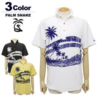 パームスネイク オーシャンパシフィック ポロシャツ メンズ 半袖 ゴルフ コットン パイル コラボ PALMSNAKE OceanPacific PSM003PL 春夏 セール SALEの画像