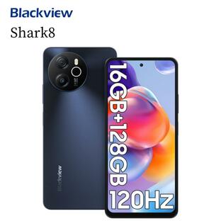 スマホ simフリー Android13 16GB RAM+128GB ROM 6.78インチ 120 Hz スマートフォン 本体 Blackvi ew Shark8 顔認証 指紋認証 33W 急速充電 携帯電話の画像