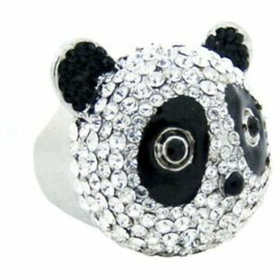 wilson ジュエリー・アクセサリー バトラーウィルソンエナメルクリスタルパンダリングナインサイズbutler et email cristal panda bague neuf taille uk r qvc xl nousの画像