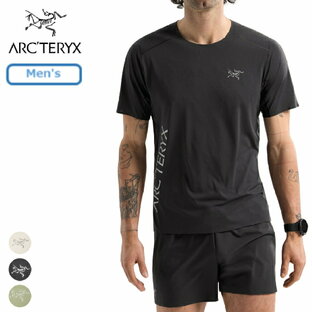 アークテリクス ARC'TERYX ノーバン ダウンワード ロゴ ショートスリーブ メンズ アウトドア トレイルランニング Tシャツ 半袖 反射ロゴの画像