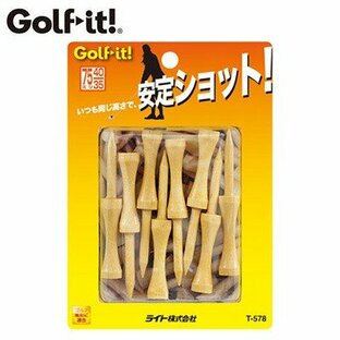 ゴルフ ティー シェルパック ウッドティー 段付き75 T-578 ゴルフ用品の画像