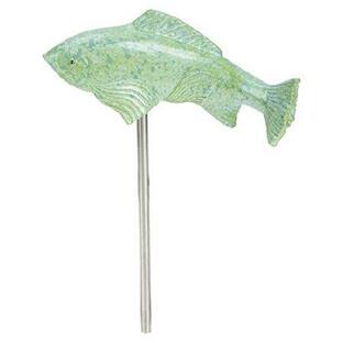 Garden Fish Sculptures Fish Statues Resin Green Fish Figurine with Stake Animal Figure Ornament for Outdoors Patio Backyard Decor Outdoor Decorationsの画像