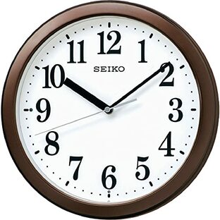 セイコークロック(Seiko Clock) 掛け時計 茶メタリック 直径28.0x4.6cm 電波 アナログ コンパクトサイズ KX256Bの画像