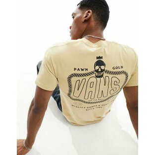 バンズ Vans pawn shop t-shirt with back print in beige メンズの画像