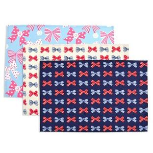 ランチョンマット 女の子 子供 布製 給食 綿 組 フレンチリボンコレクションセット カラフルキャンディスタイル N36319の画像