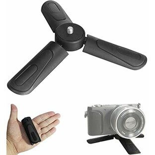 2Way シンプル ミニ 三脚 ローアングル 卓上 スタンド 折りたたみ 小型 ポータブル トライポッド ハンドグリップ - スマホ デジタルカメラ ビデオカメラ アクションカム Type:MDF-LA-SMT (BLACK)の画像