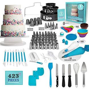 NEW 423pc Complete Cake Decorating Supplies Kit, Rotating Cake Turntableの画像