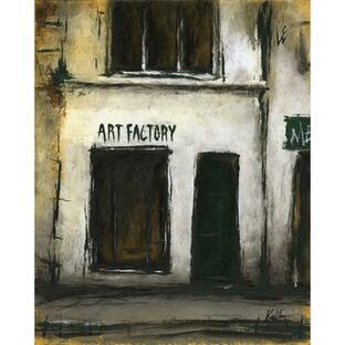 パリ 風景画 絵画 フランス 油絵 油彩画 中野克彦 「裏通りの画廊」 額付きの画像