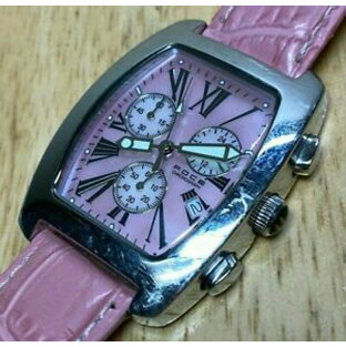【送料無料】腕時計 メンズレディシルバーピンクバレルアナログクォーツクロノグラフウォッチアワーニューバッターfoce men lady silver pink barrel analog quartz chronograph watch hour~ batterの画像