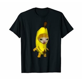 かわいいバナナ猫 ハッピーバナナキャットミーム キティ 猫好きミーム Tシャツの画像