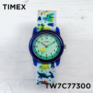 【日本未発売】TIMEX KIDS タイメックス キッズ アナログ 29MM TW7C77300 腕時計 時計 ブランド 子供 男の子 女の子 ブルー 青 グリーン 緑 恐竜 ナイロンベルト 海外モデル ギフト プレゼントの画像
