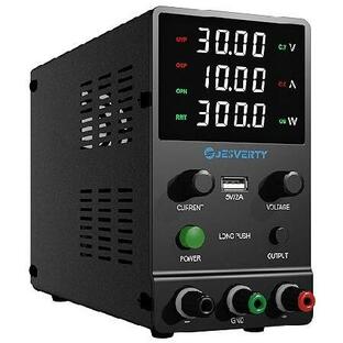 Jesverty直流安定化電源新型SPS-3010H（30V/10A） 、0-30V 0-10A電圧電流可変、エンコーダーノブ、OUTPUTスイッチ、4桁高精度LEDディスプレイ、5V/2A USB充電ポの画像