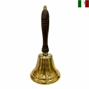 ハンドベル 呼び鈴 bell brass 真鍮 お洒落 インテリア アンティーク ゴールド イタリアの画像