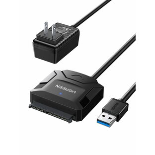 UGREEN SATA USB変換ケーブル sata usb 変換アダプター USB3.0接続 2.5/3.5インチ 6TB HDD/SSD用 電源アダプター付き UASP対応 6Gbps転送速度の画像