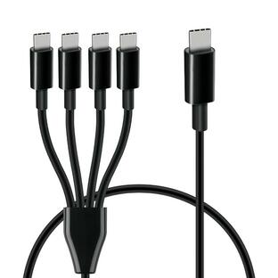 GELRHONR USB Tyepe C スプリット 充電ケーブル (ブラック-0.5m-4 USB C)の画像