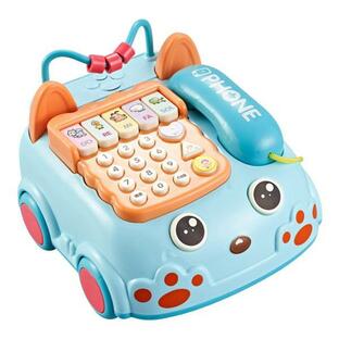 ブルー 電話おもちゃ 多機能の赤ちゃん電話おもちゃ教育の画像