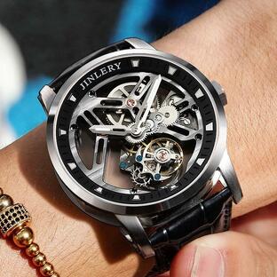 JINLERY NEW DESIGN 本格的フライングトゥールビヨン搭載 「機械式手巻き腕時計」（本体カラー：３色）並行輸入品の画像