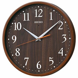 セイコークロック(Seiko Clock) 掛け時計 ナチュラル 電波 アナログ 濃茶 木目 模様 直径300x45mm KX399Bの画像