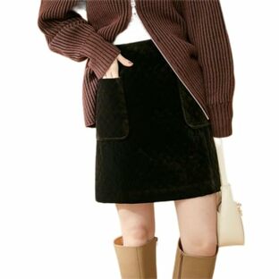 [ビス] スカート ミニ丈ベロアキルトスカート レディース BVC53080 ブラック(01)の画像