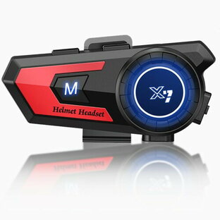 バイク インカム Uandear ヘルメット スピーカー bluetooth 5.2 バイク用 IP67防水 音声コマンド対応 オートバイ マイク付き 自動通話応答 2種類マイク 無線機 Siri音声対応 DSPノイズリダクショの画像