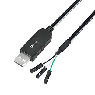 USB TTL シリアル 変換 ケーブル 3.3V 1.8m FTDI チップセット 3ピン 2.54mm ピッチ メス コネクタ FT232RL USB TTL シリアルの画像