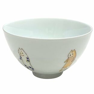 24to3 西富陶磁器 有田焼 飯碗 お茶碗 ご飯茶碗 12cm たち猫 青 日本製 477307の画像
