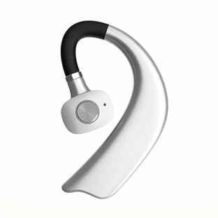 Bluetooth イヤホン5.0 左右耳兼用 ブルートゥース 24時間連続再生 ワイヤレス イヤホン Bluetooth 耳掛け型最高音質 180度回転 イヤホン5.0 シルバー 送料無料の画像