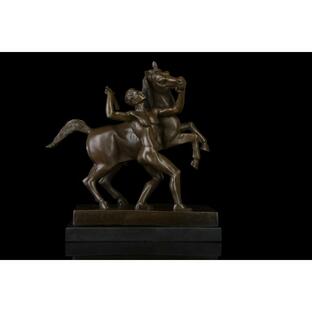 大人気ブロンズ像 馬と裸男 インテリア家具 置物 彫刻 銅像 彫像 美術品フィギュア贈り物 プレゼントの画像