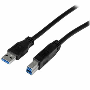 USBケーブル/USB 3.0(5Gbps)/1m/Type-A-Type-B/オス-オス/USB IF認証/SuperSpeed USB 3.2 Gen1 規格準拠/ブラック/USB タイプB 変換 コード アダプターケーブルの画像
