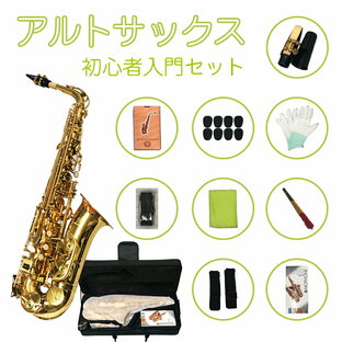 【5月入荷予定】アルトサックス 初心者入門セット Saxophone サックス 管楽器 ゴールド 彫刻 専用ケース付きの画像