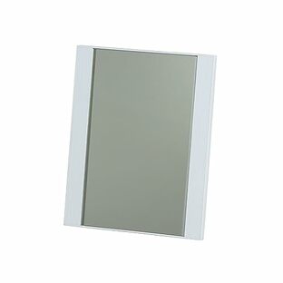 Belca(ベルカ) 卓上ミラー 折りたたみ サイドフレームミラー 幅18×奥行2×高さ22.5cm 木目調 ホワイト コンパクト スタンドミラー メイクアップミラー 化粧鏡 鏡 DI-SFWの画像