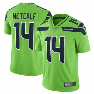 ナイキ メンズ ユニフォーム トップス DK Metcalf Seattle Seahawks Nike Vapor Limited Player Jersey Neon Greenの画像