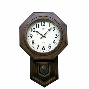 【 楽天ランキング受賞 】 父の日 母の日 ボンボン時計 ぼんぼん時計 振り子時計 壁掛け時計 壁掛け 八角 ブラウン レトロ アンティーク インテリア リビング 天然木 木製 日本製の画像