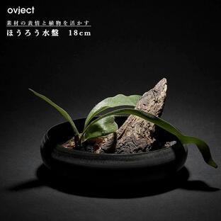 Ovject 花瓶 花器 フラワーベース 生け花 水盤 ホーロー アイアンブラック 18cm O-IKEBANA18-LOの画像