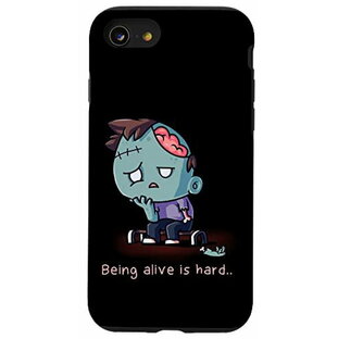 iPhone SE (2020) / 7 / 8 Being Alive Is Hard おもしろゾンビ不気味な生き物 ハロウィン スマホケースの画像
