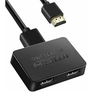 HDMI スプリッター 4Kx2K HDMI スプリッター 1 入力 2 出力 3D フル HD 1080P HDCP 1.4 対応 HDMI デュアル ケーブル 好みのディスプレイ 2 台に同時出力 USB 電源ケーブル & HDMI ケーブル XBOX/PS5/HDTV/DVD 再生デバイスに付属 送料無料の画像