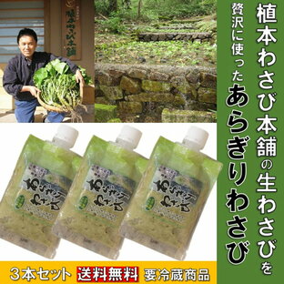 万能 調味料 あらぎりわさび 送料無料 植本わさび 100g×3本 生わさび 100%国産 使用 万能調味料 広島名産 吉和 わさび 本格派わさびチューブ 肉料理 行列 わさび 葉漬け ステーキ 万能ソース ワサビ ソース お刺身の画像