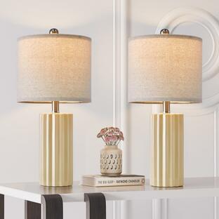 Oneach 21'' Farmhouse Ceramic Table Lamp Set of 2 for Bedroom Li 並行輸入品の画像