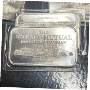 【極美品/品質保証書付】 アンティークコイン コイン 金貨 銀貨 [送料無料] Shelby Mutual Insurance Company Ohio One Ounce .999 Fine Silver Art Barの画像